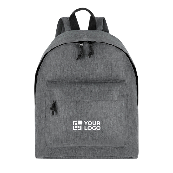 Rucksack aus recyceltem Polyester mit Fronttasche und melierter Optik