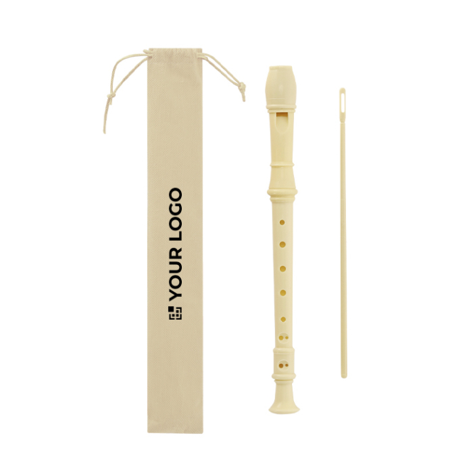 Zerlegbare Kunststoffflöte in 3 Teilen mit Non-Woven-Tasche