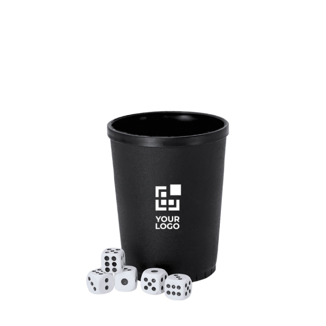 Würfelspiel mit Kunststoffbecher, raue Textur