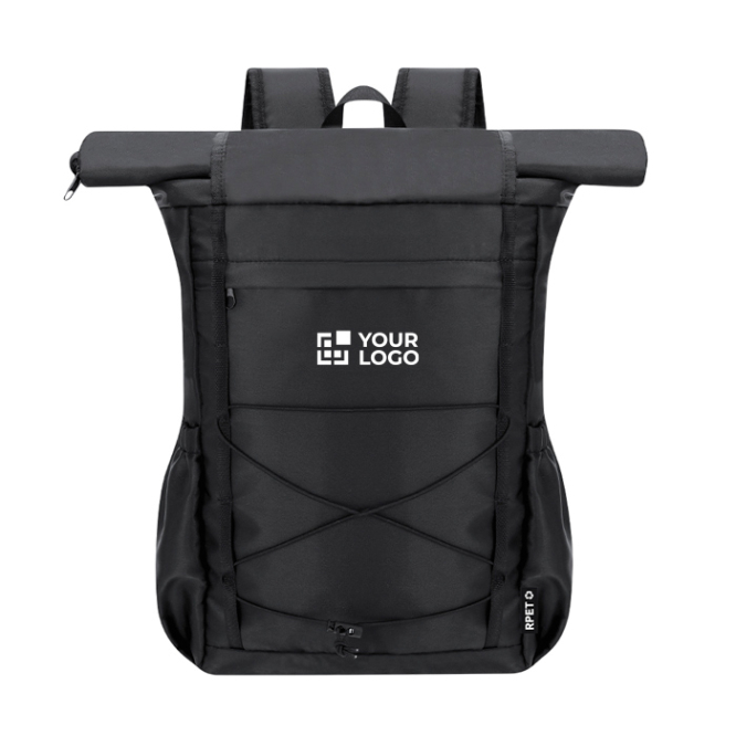 Rolltop-Rucksack aus RPET mit Doppelverschluss, Laptopfach 15