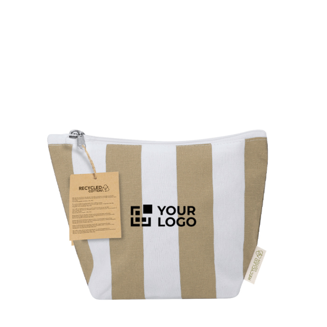 Gestreifte Kulturtasche mit Reißverschluss aus recycelter Baumwolle