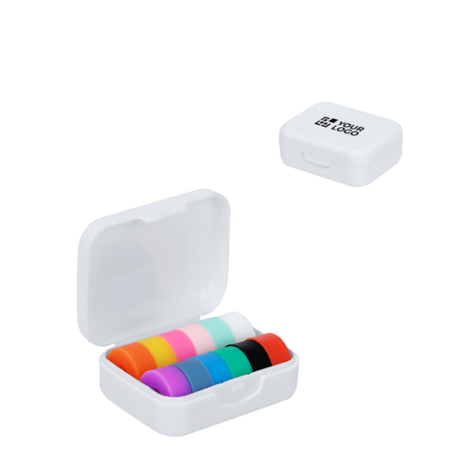 Glasmarkierer mit 12 Silikon-Markern in verschiedenen Farben