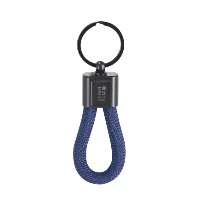Schlüsselanhänger mit Polyesterband und Metallplatte