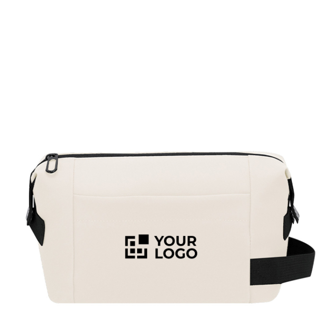 Kulturbeutel aus Kunstleder mit Reißverschluss und Trageschlaufe