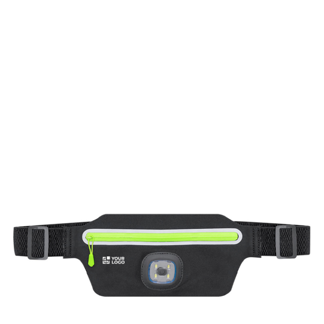 Sport-Bauchtasche aus Polyester mit wiederaufladbarer Frontleuchte