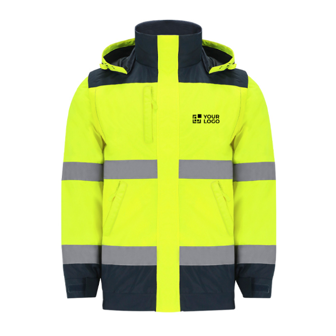 Unisex-High-Visibility-Jacke mit Kapuze, regen- und windabweisend