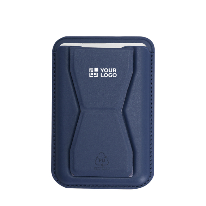 Kartenhalter Ständer aus Kunstleder mit Magnet für Smartphone