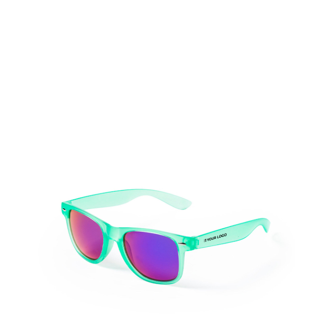 Sonnenbrille mit durchsichtigem Farbdesign und verspiegelten Gläsern
