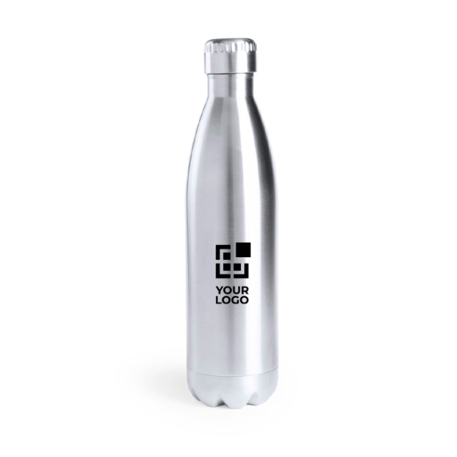 Thermosflasche aus recyceltem Edelstahl in glänzendem Silber 850ml