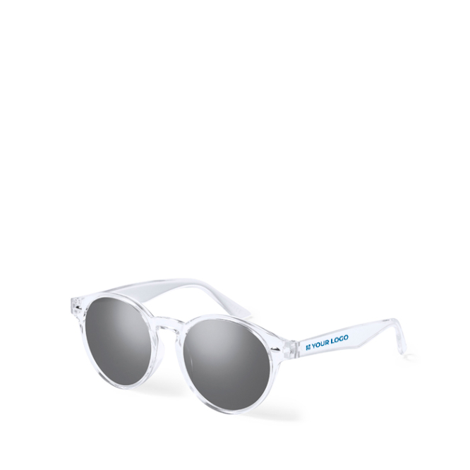 Sonnenbrille mit schwarzen Gläsern und runden UV400-Gläsern