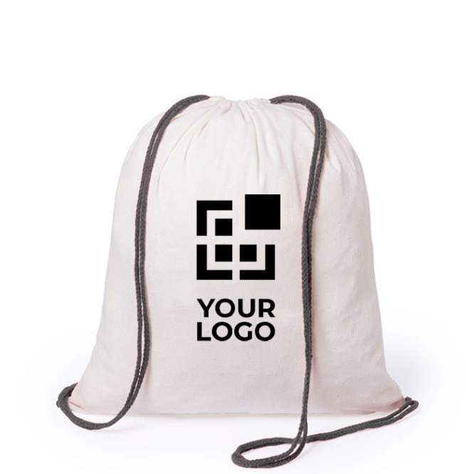 Beutel mit farbigen Schnüren Ansicht mit Druckbereich