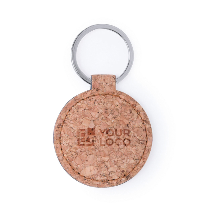 Runder Kork Schlüsselanhänger aus Kork mit Lasergravur Eco Round