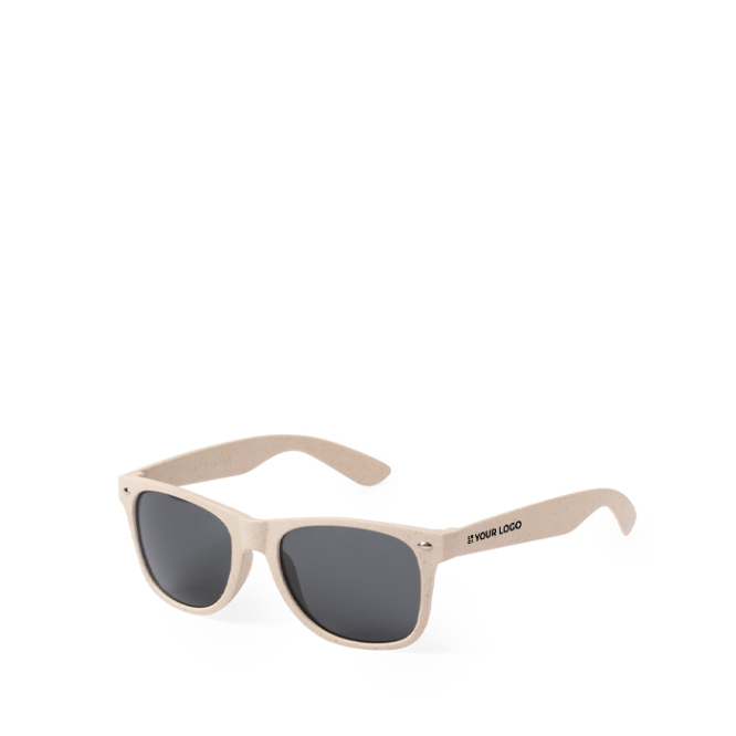 Sonnenbrille aus Bambusfaser mit schwarzen UV400-Schutzgläsern