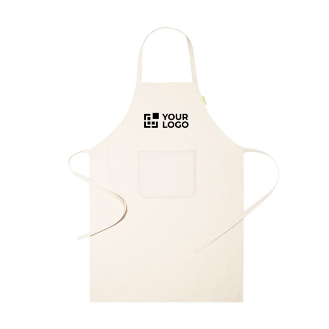 Verstellbare Schürze aus Bio-Baumwolle mit Vordertasche 140 g/m2