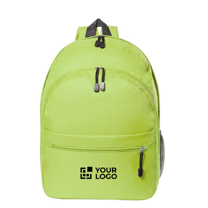 Rucksack mit verschiedenen Fächern Ansicht mit Druckbereich