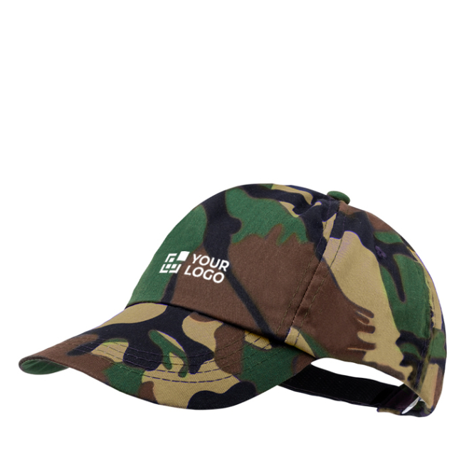 5-Panel-Baumwoll- und Polyestermütze mit Camouflage-Design