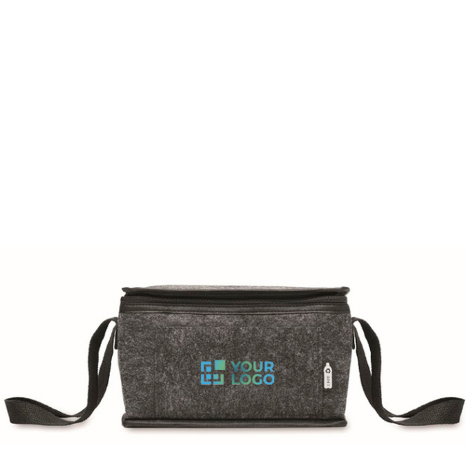 Kleine Kühltasche aus RPET-Filz mit Fronttasche, 5 L