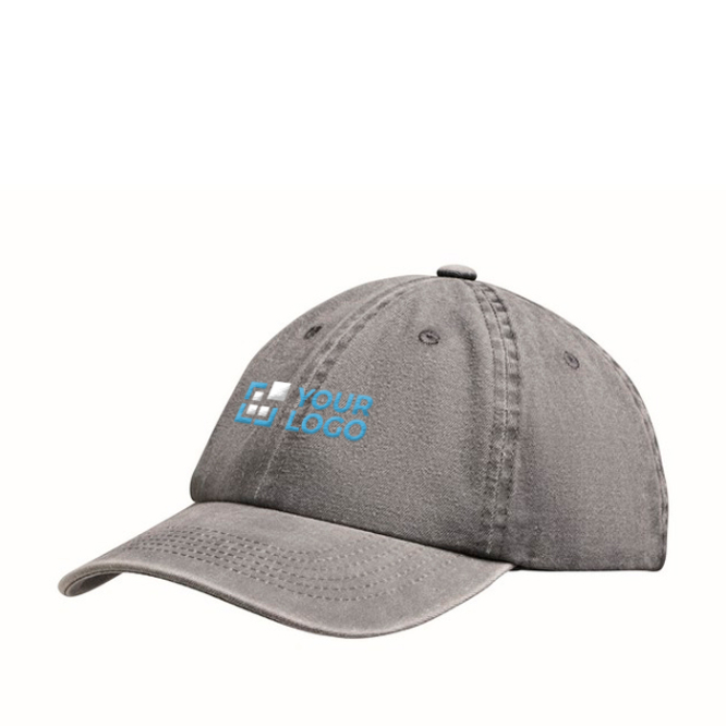 Cap aus gewaschener Baumwolle mit Klettverschluss, 265 g/m2