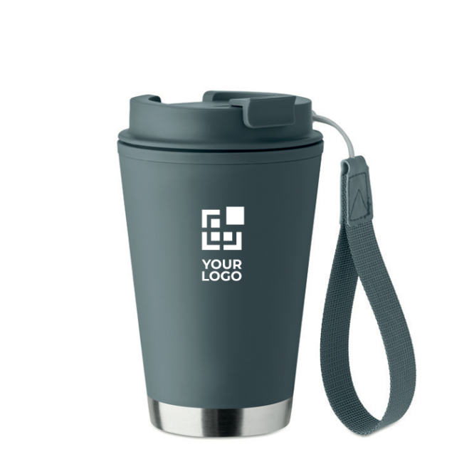 Doppelwand-Becher To-Go RPET-Band 300 ml