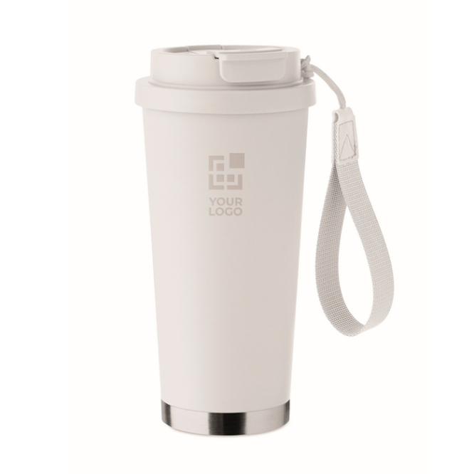 Recycling-Edelstahlbecher mit Strohhalm 500 ml