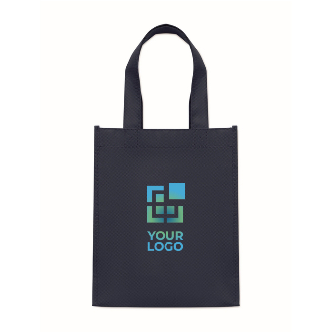 Kleine RPET-Tasche bunt mit Bodenfalte 80 g/m²