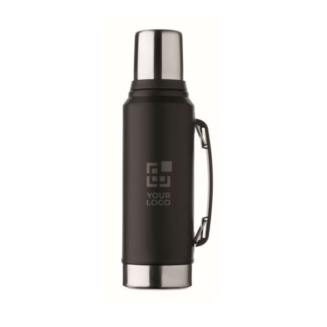 Thermoskanne recycelter Edelstahl mit Becher 1L