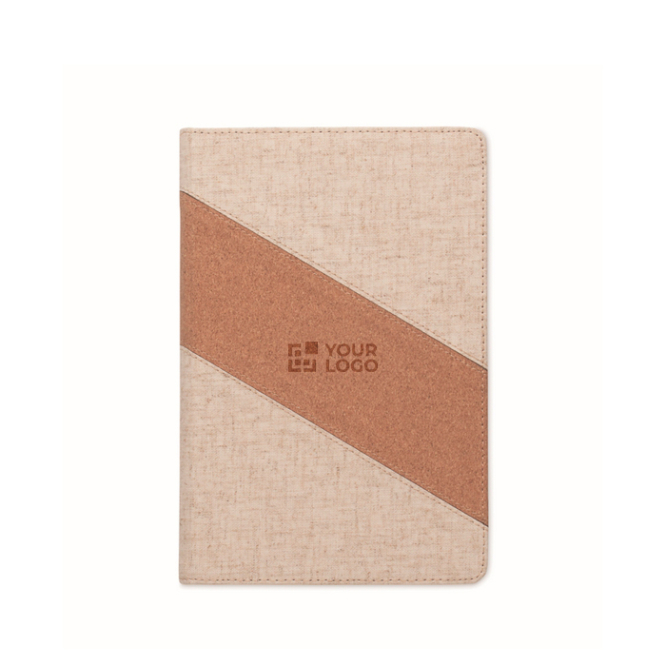 A5-Notizbuch mit Kork/Baumwolle + Wireless Charger