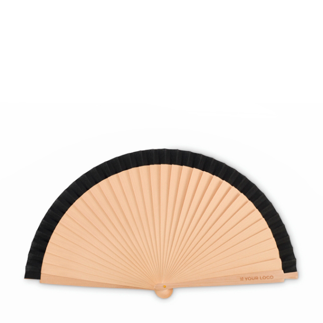 Holzfächer aus Schima Superba mit 34 Streben