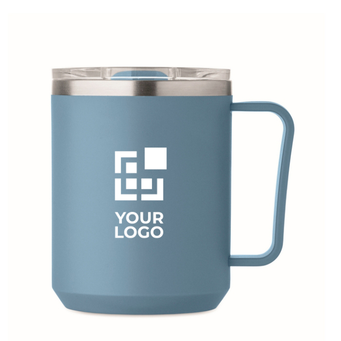 Doppelwandbecher mit transparentem Schiebedeckel 400 ml