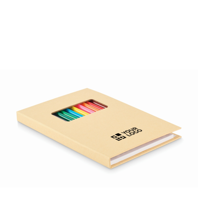 Kinder-Zeichenset mit Kraftpapier und 12 Buntstiften