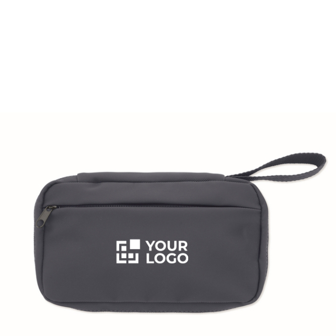 Kleiner Kulturbeutel aus RPET 600D mit Reißverschluss und Innennetz