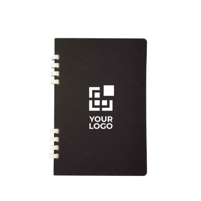 A5 Notizbuch mit Hardcover aus Recyclingpapier mit Spiralbindung und linierten Blättern