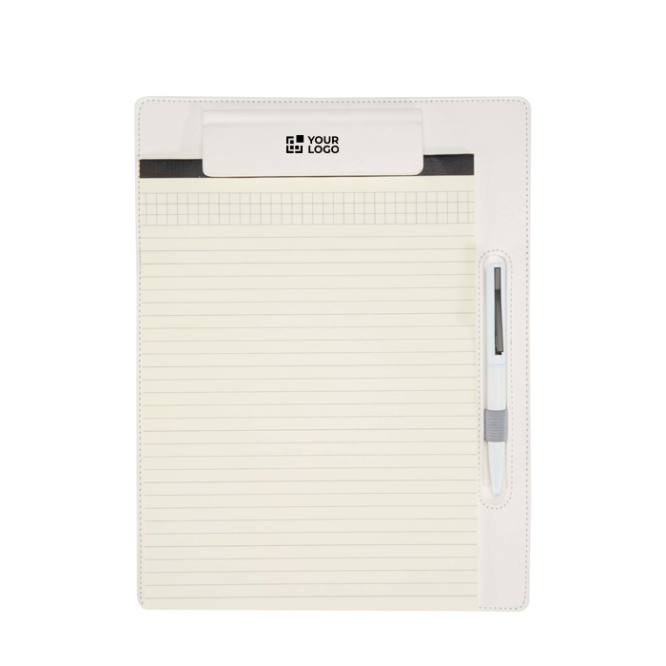 A4 Klemmbrett aus Kunstleder mit Magnetclip und linierten Blättern