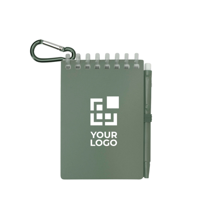 Mini Notizbuch mit Spiralbindung und Kugelschreiber mit schwarzer Tinte