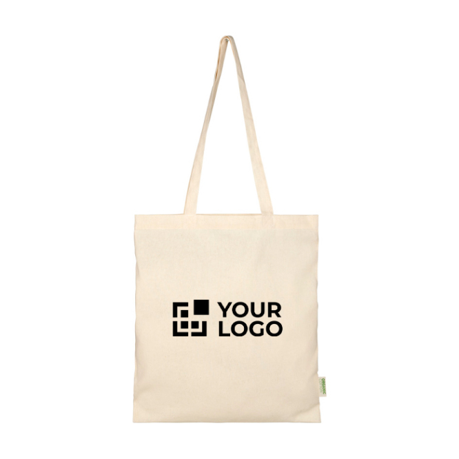 Einkaufstasche aus Baumwolle 140 g/m2 Ansicht mit Druckbereich