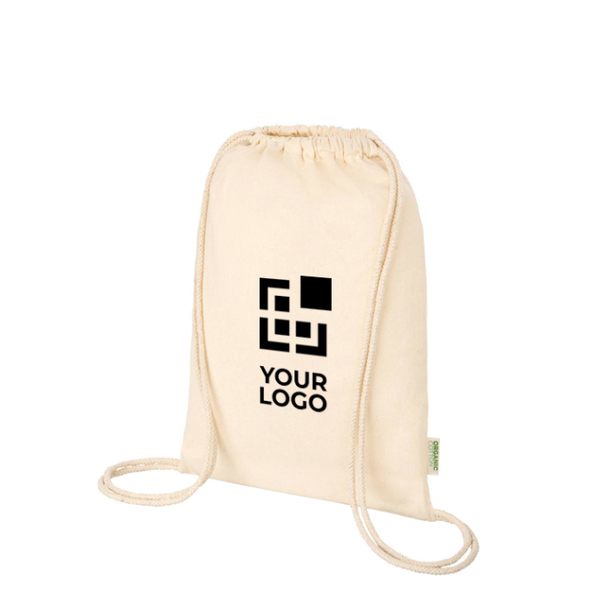 Zugbeutel aus Bio-Baumwolle in Naturfarbe 5 L 100 g/m²