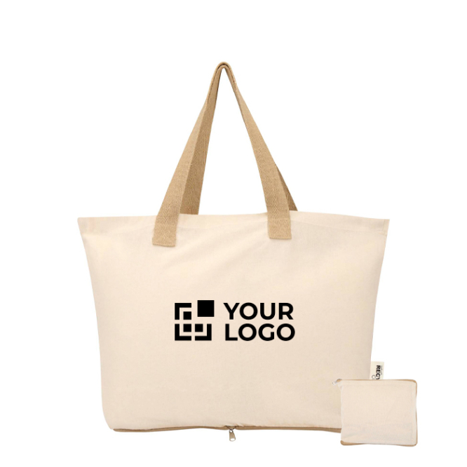 Faltbare Tasche aus recycelter Baumwolle mit GRS Zertifikat 7 L 140 g/m²