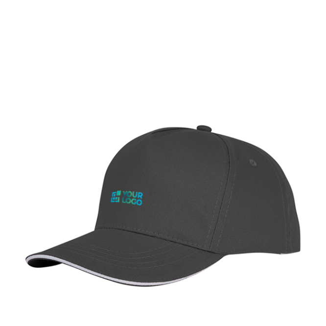 Mütze im Sandwich-Stil, 5 Panels, Baumwolle, 175 g/m2