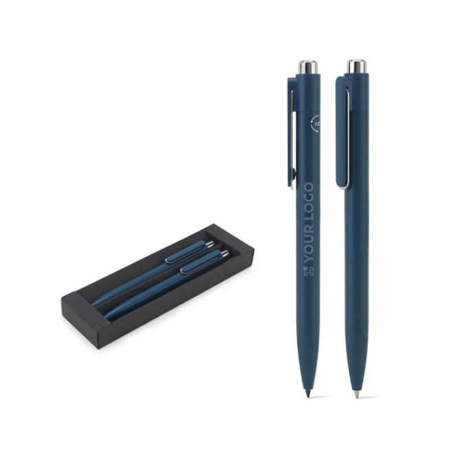 Kullis aus recyceltem Aluminium ohne Tinte und mit blauer Tinte (Set)