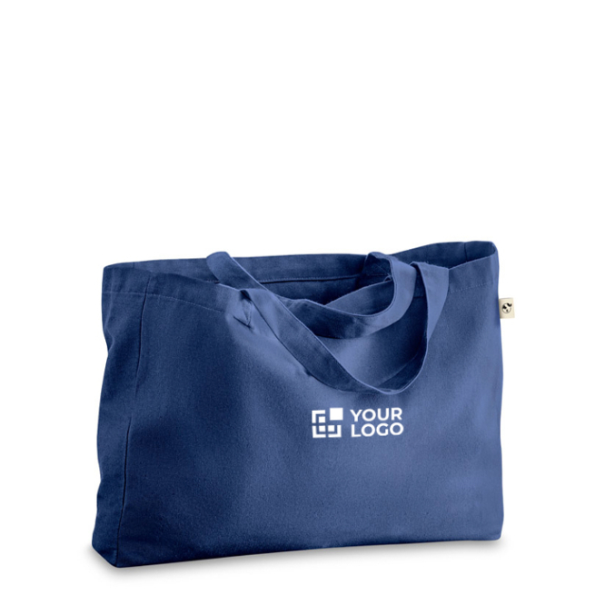 Tasche aus recycelter Baumwolle mit langen Henkeln, 280 g/m2 Ansicht mit Druckbereich