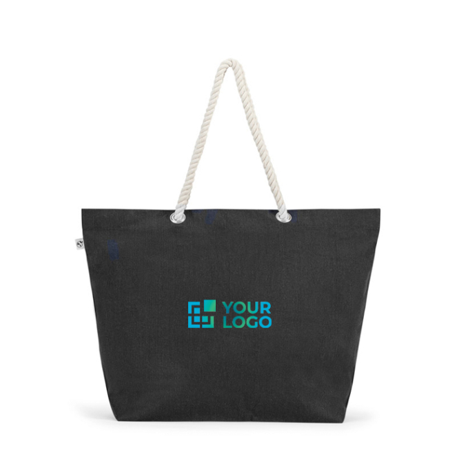Strandtasche aus recycelter Baumwolle mit langen Henkeln 220 g/m2