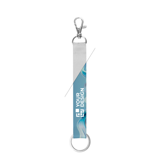 Kurzes Polyester-Lanyard für Sublimation mit Ring und Karabiner