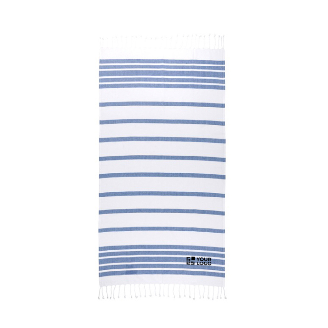 Gestreiftes Strandtuch aus Baumwolle und Polyester, 180 g/m2