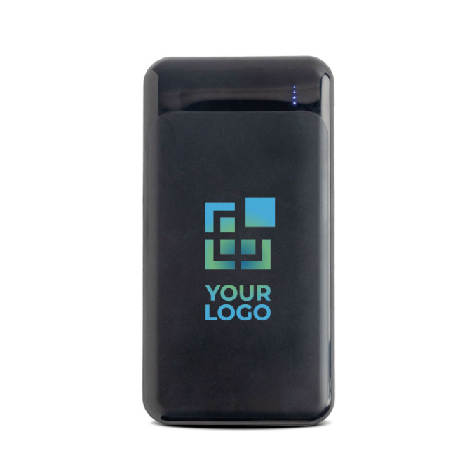 Powerbank aus recyceltem ABS mit mehreren Anschlüssen, 10.000 mAh Ansicht mit Druckbereich