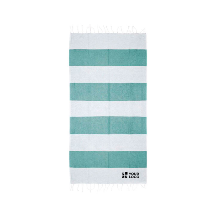Strandtuch aus Baumwolle und Polyester, 90 x 180 cm,180 g/m2 Ansicht mit Druckbereich