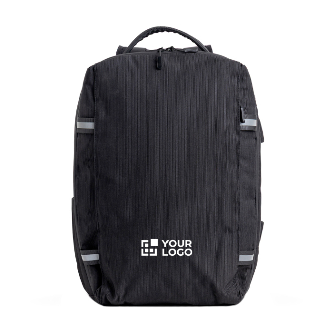 Bambus-Jacquard-Rucksack mit wasserfesten Reißverschlüssen, 15,6