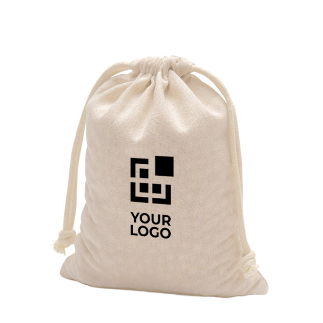 Baumwolltasche mit Bändern und Tragegriffen, 110 g/m²