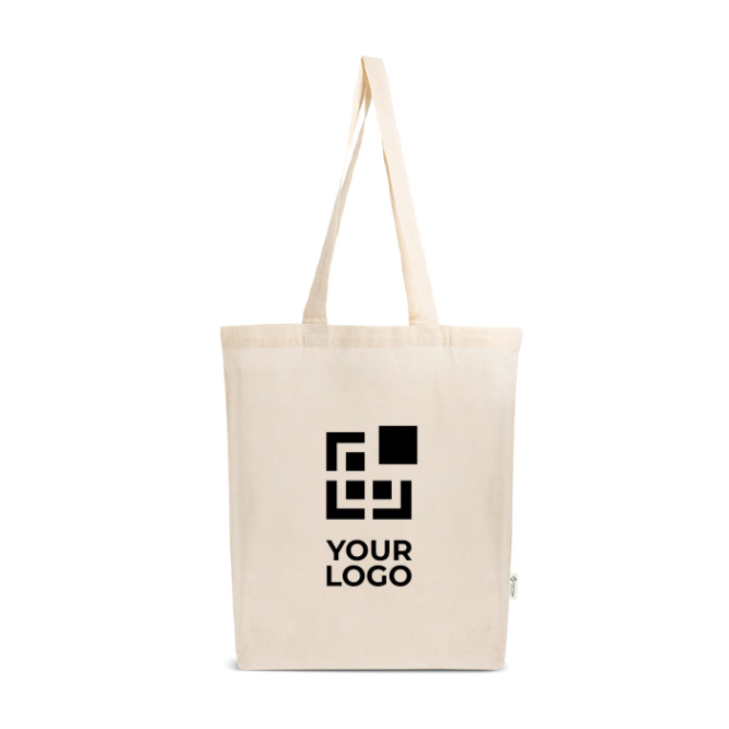 Tasche mit vollständiger Bodenfalte und langen Henkeln 140 g/m²