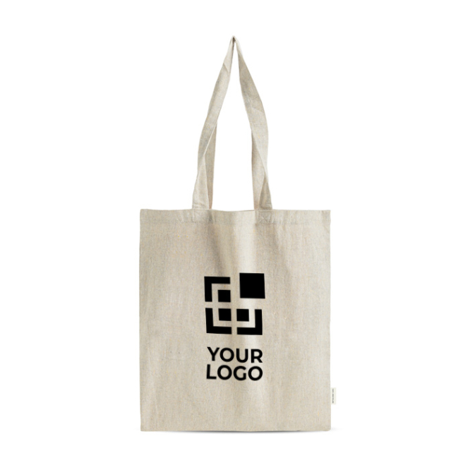 Melange Tasche aus recycelter Baumwolle mit langen Henkeln