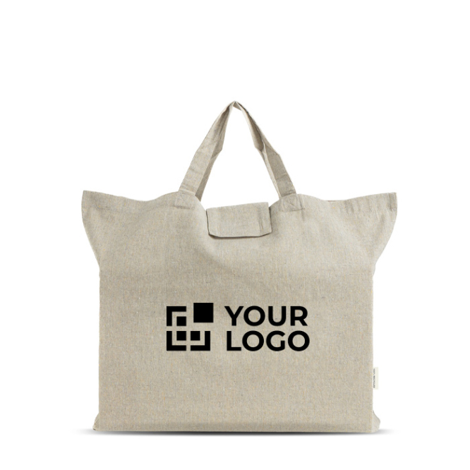 Faltbare Tasche aus recycelter Baumwolle mit kurzen Henkeln